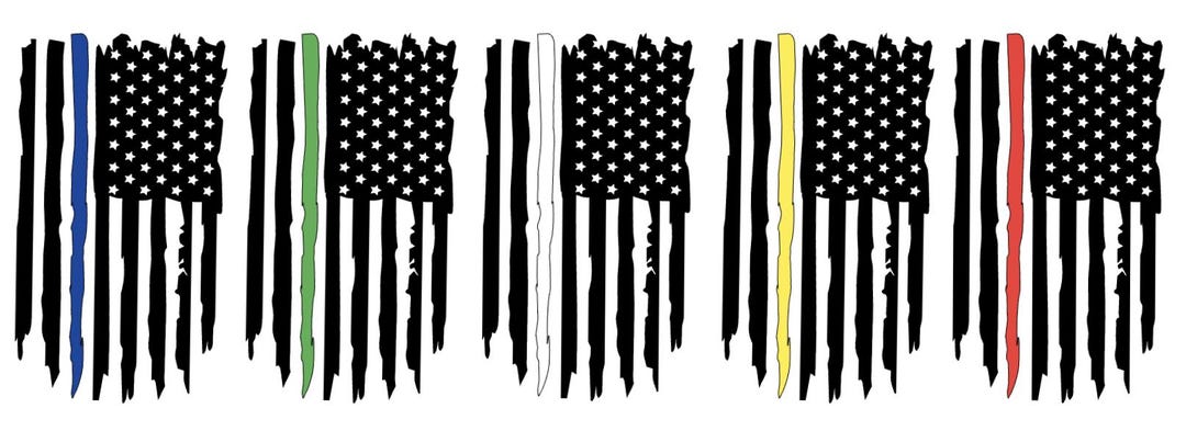 Distressed Thin Line Flag Decal Pack of 3 - 3x4.5” - Etsy