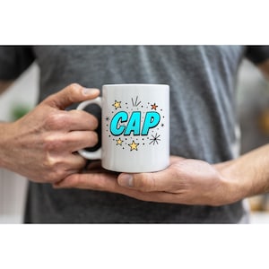 Bold Blue “CAP” Graffiti Design-Comic- Style Digital Art for Teens, Classrooms, and Trendy Decor Spaces