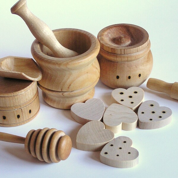 Jouet bois naturel-la douzaine de Baker ORIGINAL - jeu WALDORF cuisine Set-