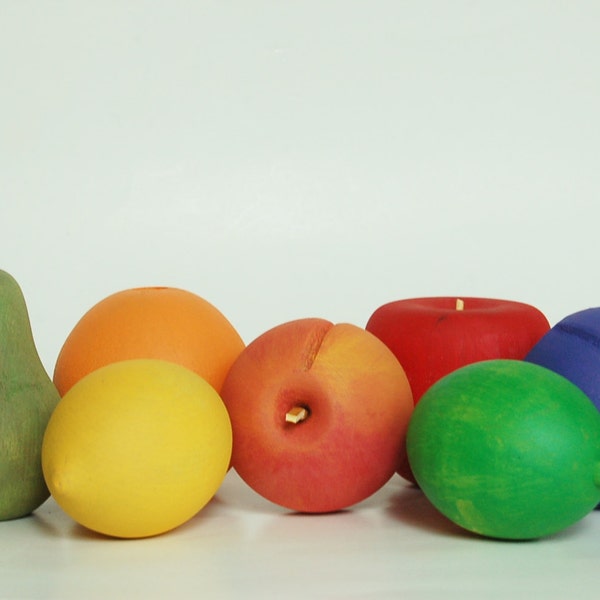 Natural Wood Toy -FRUITS - Solid Wood Pretend Kitchen Food Toy