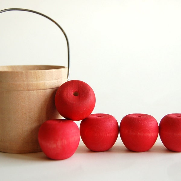 Wooden -Waldorf- Kids -Toy-Wood Toy- Autumn Harvest Apples