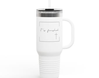 Religious Travel Mug, Jesus Inspirational Quote, Christian Gift, Insulated Coffee Cup, Religious Drinkware