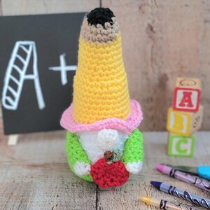 Handmade Crochet Pencil Gnome – Desk Organizer Gnome – Cute Office Decor – Custom Colors Available – Unique Gift for Teachers & Crafters