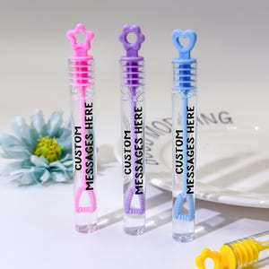 Your Custom Text, Personalized Photo Bubble Wand, Design Your Own Bubble, Customized Bubble Wand for Guests in Bulk, Bubble Send Off