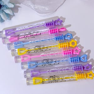 Personalized Wedding Bubble Wands/Custom Bubble Sticker/Party Favors for Wedding Guest/Wedding Reception Send Off/Wedding Ceremony Favors