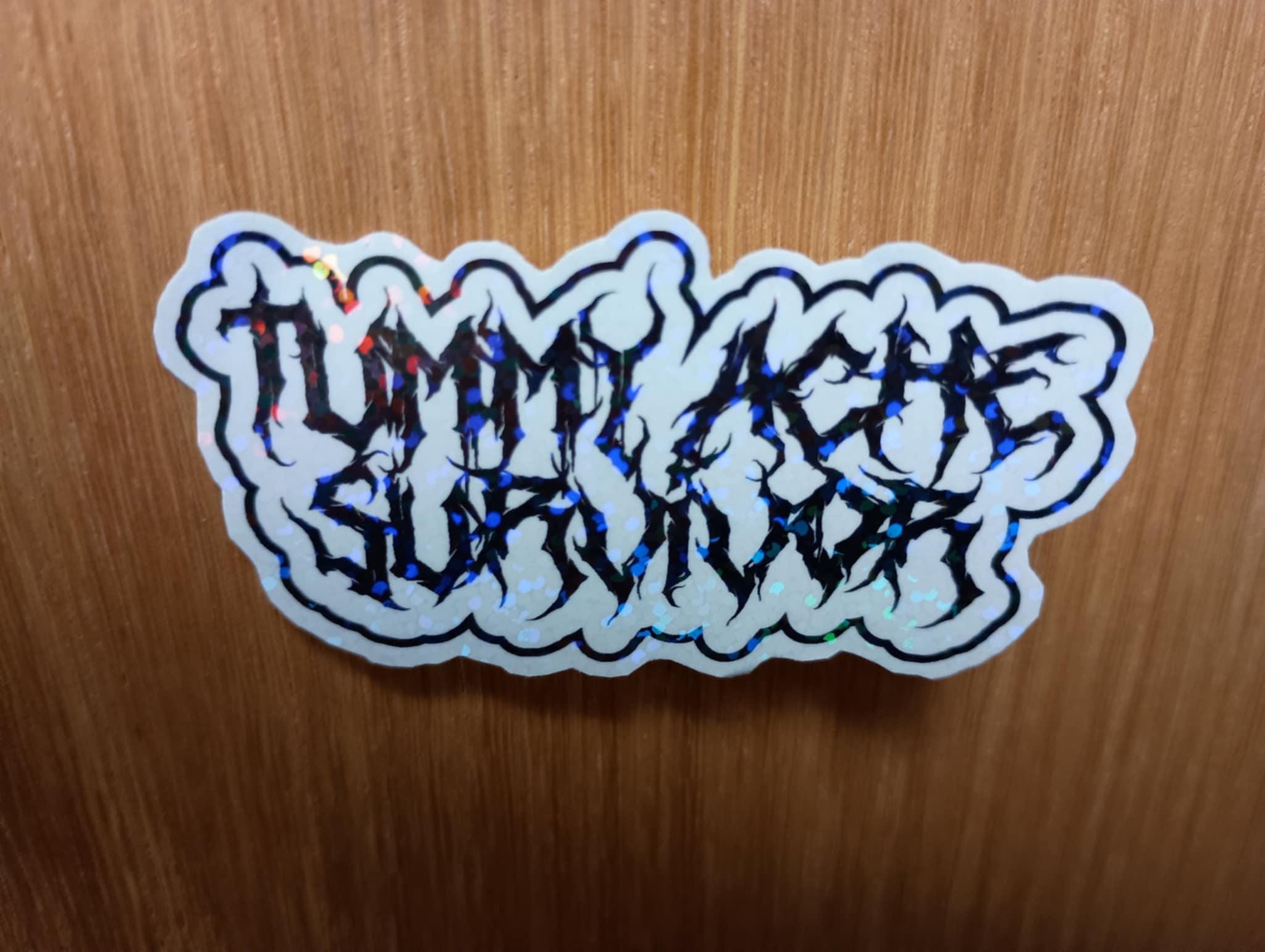 Tummy Ache Survivor Sticker - Original Art Holographic Glitter Sticker