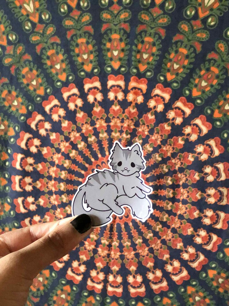 Kitty Vinyl Sticker – Original Cat Art, Laptop Decal - Etsy