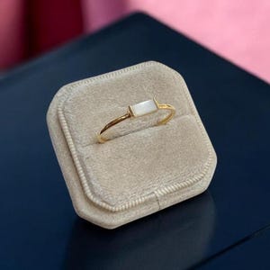 Pearl Ring, Dainty Pearl Ring, Gold Pearl Ring, Stacking Ring, Simple Ring, June Birthstone, Minimalist Ring, Sterling Silver Pearl Ring