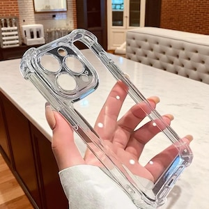 CrystalGuard iPhone Case: Clear Shockproof Silicone with Lens Protection