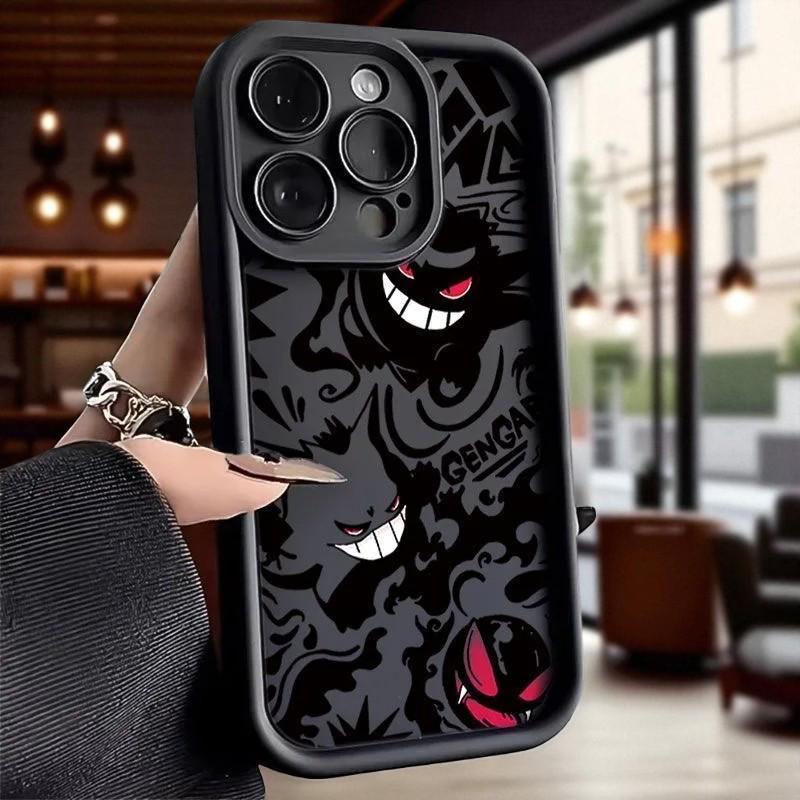 ShadowPoke Silicone Shield – Gengar-Inspired Shockproof Case for iPhone 6 to 15 Pro Max