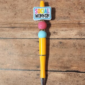 Social Worker Silicone Bead Pen | Colorful Office Gift Pen | Handmade Pen Gift