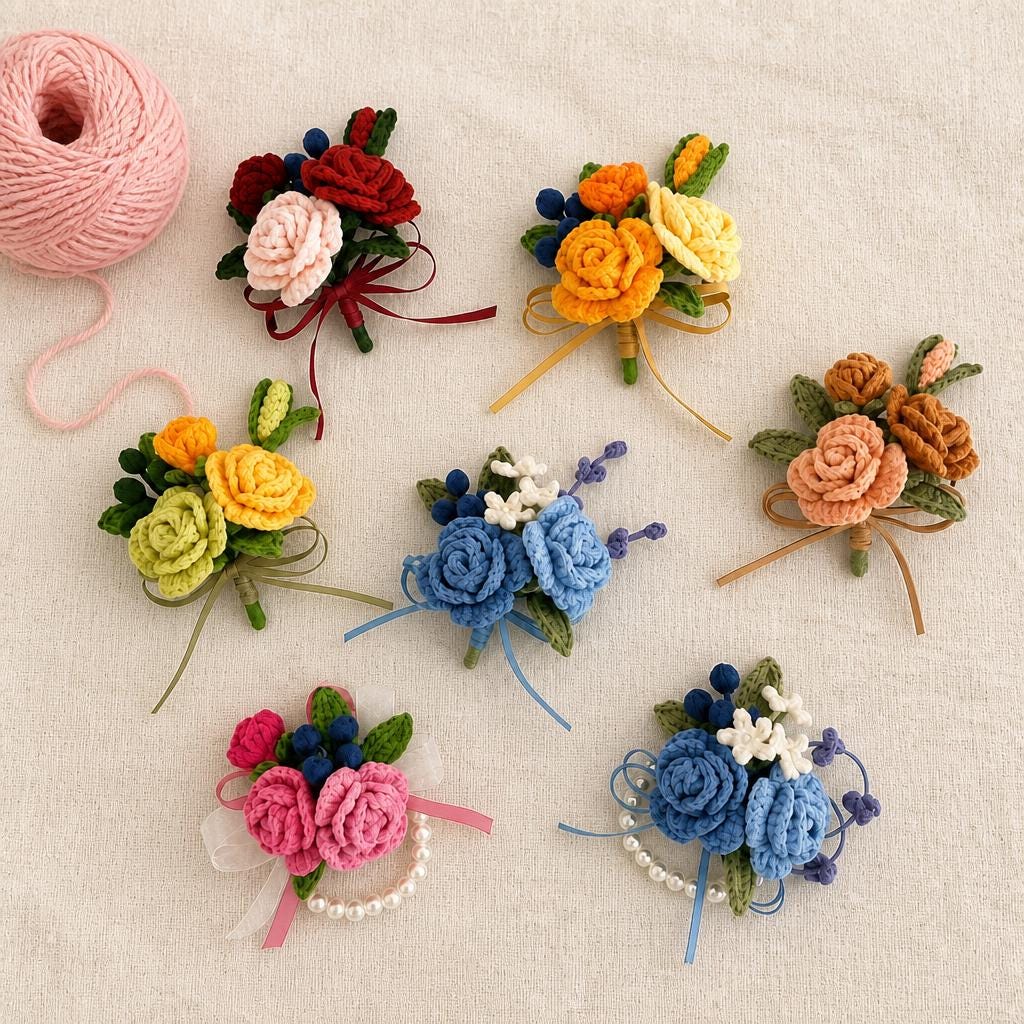 28 Vintage Rose Crochet Patterns: Add Old-World Charm to Your Creations 18 Vintage Handmade Crochet Rose Boutonniere
