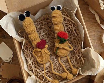 Mother's day Marcus the Worm Plush: Finished Crochet Amigurumi Toy gift for Her VR Chat Character Valentine's day GIft