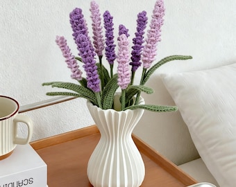Handmade Finished Crochet Lavender, Crochet Flower Home Decor, Anniversary Gift, Housewarming Gift