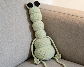 Peluche de Marcus y Carcus el gusano hecho a mano: Juguete de regalo amigurumi de crochet terminado para niño