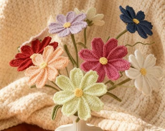 Crochet Small Gesang Flowers,Handmade,Forever Flowers,Mother's Day,Anniversary,Birthday Gifts for Duaghter,Wife,Sister,Bridesmaids,Mom