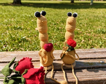 Mother's day Marcus the Worm Plush: Finished Crochet Amigurumi Toy gift for Her