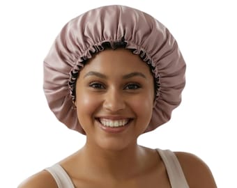 Silk Bonnet 100% Mulberry Silk Hair Bonnet, Double Layer Adjustable Night Cap, for Hair Protection