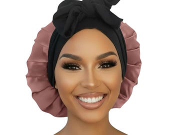 Silk Hair Bonnet, 100% Mulberry 22 momme Night Cap, Protect your hair from damage, All sizes Available up to 5XL