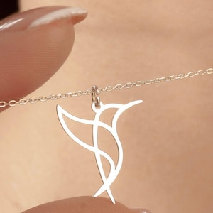 Sterling Silver Hummingbird Necklace: Delicate Bird Pendant, Spiritual Jewelry