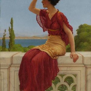 The Signal – John William Godward Printable Art | Classical Vintage Woman Portrait | Neoclassical Wall Art | Digital Download for Home Deco