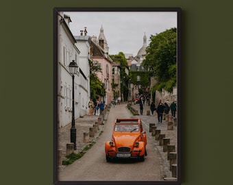 Vintage Car in Montmartre Print // Paris Travel Photography