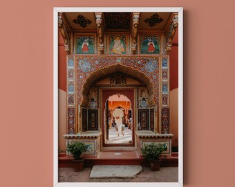 Lámina del Fuerte de Rajastán // Fotografía de viajes por la India, arte mural colorido