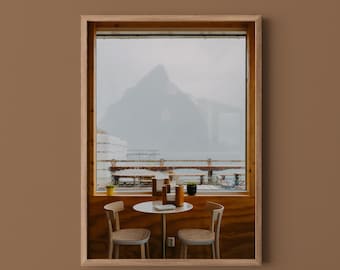 Rainy Cafe Print // Lofoten Norway Travel Photography