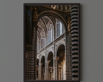 Siena Cathedral Print // Italy Travel Photography, Striped Home Decor