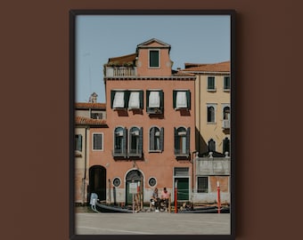 Venice Gondola Print // Italy Travel Photography, Colorful Wall Art