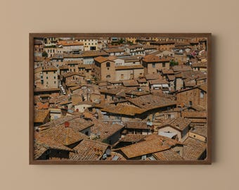 Siena Rooftops Print // Tuscany Travel Photography, Italy Wall Art