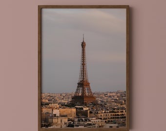 Eiffel Tower Sunset Print // Paris Photography, Arc de Triomphe View