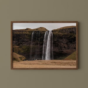 Seljalandsfoss Iceland Waterfall Print // Iceland Photography, Original Wall Art, Travel Photography, Waterfall Photo, Iceland Waterfalls