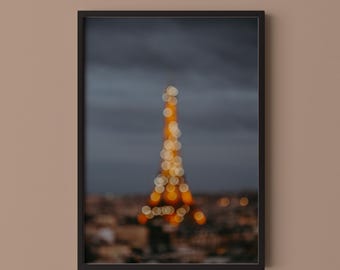 Abstract Eiffel Tower Sparkle Print // Paris Photography Wall Art