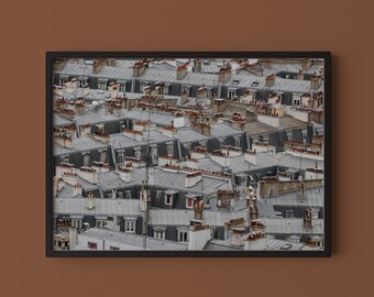 Paris Rooftops Photography Print // Montmartre Chimneys Art