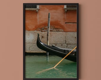 Venice Gondola Print: Italy Travel Photography, Colorful Wall Art