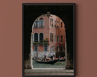 Gondoliers on the Grand Canal Print // Venice Italy Travel Photography