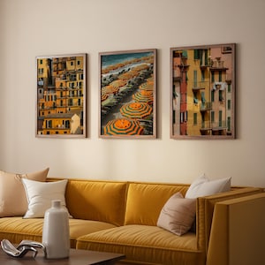 Colors of Cinque Terre Prints - Set of 3 // Italy Photography, Cinque Terre Wall Art, Travel Posters, Colorful Home Decor