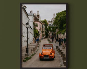 Vintage Car in Montmartre Print // Paris Travel Photography