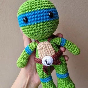 Ninja Turtle Crochet Pattern – Cartoon Amigurumi PDF,Crochet Pattern – Ninja Turtle Plush Toy Tutorial,Ninja Turtle Doll Pattern