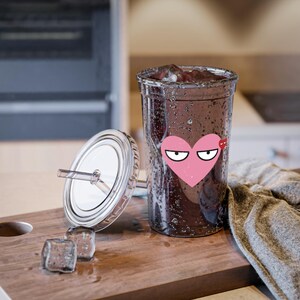 Tazza in acrilico Suave Heart, bicchiere per bevande, tazza da viaggio personalizzata, regalo per adolescenti, San Valentino, tazza ecologica