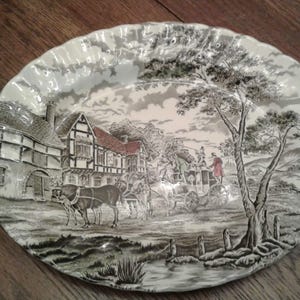 Vintage Myott Royal Mail - Staffordshire Ware - Oval Serving Platter/Tray - Transfer Ware Style Pattern
