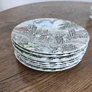 Platos de postre vintage Myott Royal Mail - Staffordshire Ware (juego de 4)