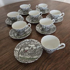 Juego de tazas de té vintage Myott Royal Mail: Staffordshire Ware, fabricado en Inglaterra