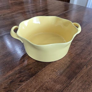 Yellow Handled Souffle Casserole Dish | BIA | Ruffled Ramekin