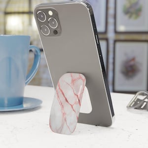 Faux Marble Rose Gold Pink Metallic Look Phone Click-On Grip, Phone Holder Stand PopSocket, Phone Grip Sticker, Phone Accessory, Phone Grip