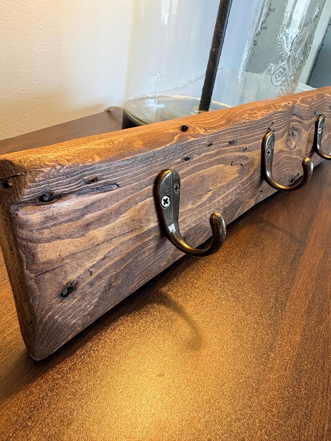 Reclaimed Key Rack Reclaimed Wood Key Holder – Handmade Dark Walnut Wall Organizer - Etsy