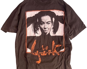 Maglietta vintage Björk anni '90 - Rara grafica con ritratto