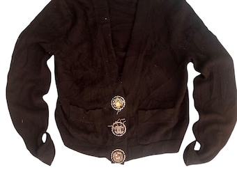 Cardigan vintage CHANEL in cashmere nero