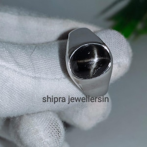 Natural Black Star Sapphire Diopside Ring, Black Star Ring, Black Star Gemstone, 925 Sterling Silver, Black Star Ring, Father&#39;s Day Gift